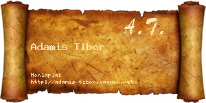 Adamis Tibor névjegykártya