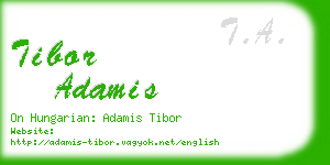 tibor adamis business card